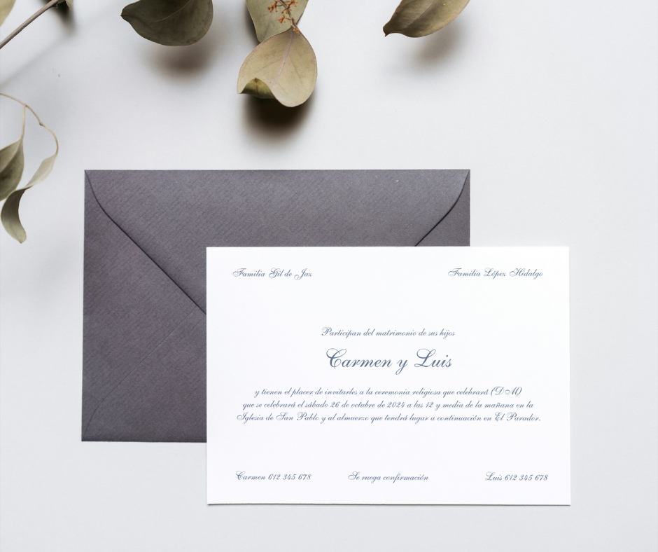 invitación clásica de bodas