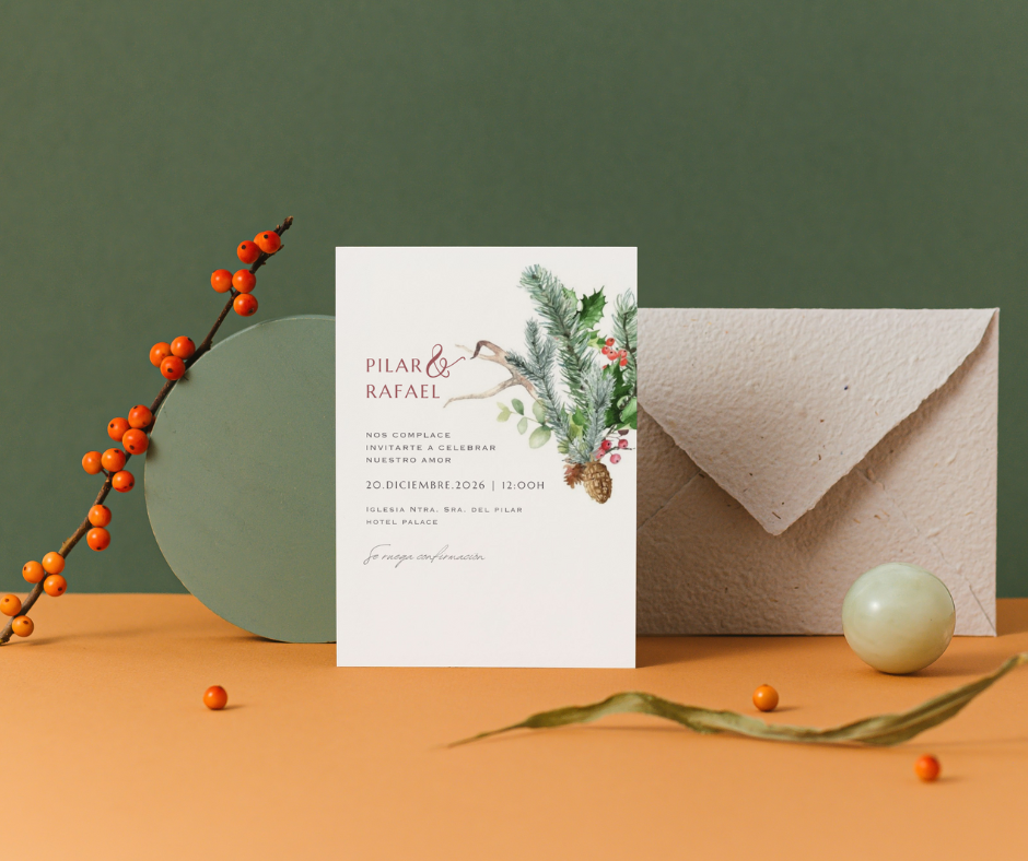invitación navideña de bodas
